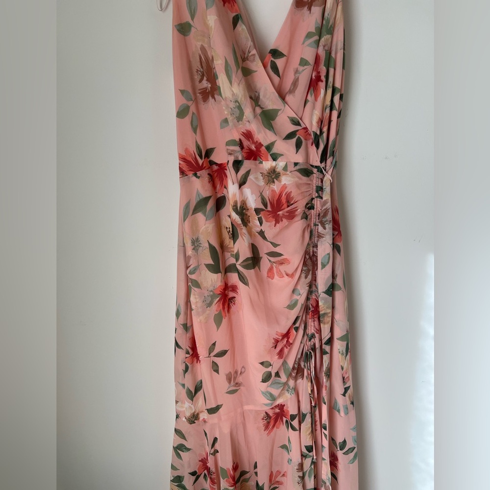 Eliza J Pink Floral Asymmetrical Dress